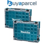 Makita Clear Lid MAKPAC Tool Case Stacking Organiser Tool Box + Inserts X 2