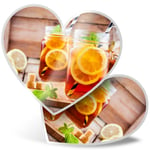 2 x Heart Stickers 10 cm - Iced Tea Lemonade Ice Drink Cafe  #16543