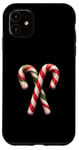 Coque pour iPhone 11 Canne à sucre de Noël classique festive, motif bonbon