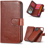 iPhone 13 Mini Double Wallet (Brown) Double Wallet Case  Brown