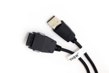 vhbw Câble de données USB compatible avec Samsung SGH-Z130, SGH-Z140, SGH-Z500, SGH-Z500V, SGH-ZM60, SGH-ZV10, SGH-ZV30 téléphone - noir 100cm