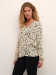 KAFFE Mari V-Neck Blouse, Forest Night