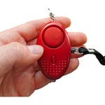 Alarme personnelle compacte anti-agression vol chien sos - sirène 140 dB / lampe de poche - Rouge