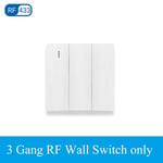 Tedeligo-Joli d'éclairage WiFi RF Tuya Smart,interrupteur mural sans fil,récepteur de synchronisation,technologie,fonctionne avec Alexa,Google,110V,220V - Type 3 Gang Wall Switch