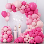 Kit Arche Ballon Rose,112 Pièces Kit Guirlande Ballons Hot Rose Baby Pastel Rose,18 12 10 5 Pouces Latex Ballons Fille Anni[Z361]