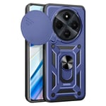 Fodral för Xiaomi Redmi 14C Ring Support Sliding Camera Cover Blue Blå