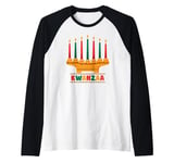 Kinara Seven Candles Principles Of Kwanzaa Happy Kwanzaa Raglan Baseball Tee