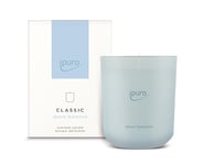 ipuro Balance - Bougie parfumée classique - Bougie parfumée dans un verre avec des notes maritimes, orange et bergamote, nénuphar d'eau et thé blanc - Bougie parfumée longue durée - Bleu clair - 270 g