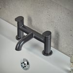 Hansgrohe Vernis Blend Bathroom Bath Mixer Tap Twin Lever Modern Curved Black