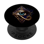 Œil d'Horus, dieu faucon, Égypte, fortune, symbole de protection PopSockets PopGrip Interchangeable