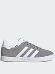 adidas Originals Unisex Junior Gazelle Trainers - Grey, Light Grey, Size 3 Older