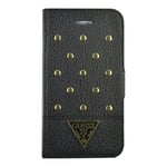 ETUI FOLIO GUESS COLLECTION TESSI CLOUTE POUR APPLE IPHONE 4 4S NOIR