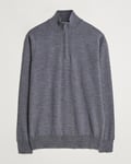 Morgano Extra Fine Merino Wool Half-Zip Mid Grey