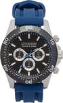 Cressi Nereus Watch Montre analogique Quartz Sport étanche 200 m avec chronographe et Calendrier Mixte, Bleu/Noir, Uni