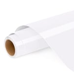 Rouleau de vinyle autocollant permanent pour Cricut et Silhouette Cameo, 30,5 x 1,2 m, blanc pour décoration de fête, autocollants de fenêtre, décoration d'intérieur