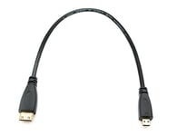 System-S Câble HDMI 30 cm Micro mâle vers Mini mâle Adaptateur en Noir