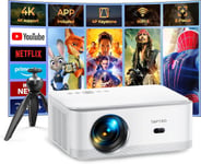 ?Android TV & Electric Focus?Projector 4K Supported, TOPTRO WiFi 6 Bluetooth 4P