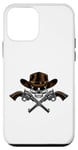 Coque pour iPhone 12 mini Chapeau de cowboy pistolets crâne pirate croix os