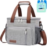 MIYCOO Sac à Lunch, Sac Isotherme Repas 12L, Déjeuner Isotherme Lunch Bag, Grande, Portable, Double Couche Sac à Lunch Isother pour Femmes Hommes et Pique-nique/Bureau