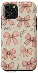 Coque pour iPhone 11 Pro Adorable nœud beige et rose esthétique