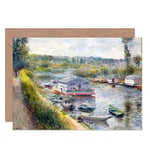 Artery8 Renoir Washhouse Boat At Basmeudon C1874 Painting Fine Art Greeting Card Plus Envelope Blank Inside Bateau La peinture