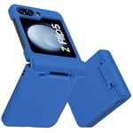 DOMAVER Coque pour Samsung Z Flip 5 avec Protection de Charnière, Mate Etui Galaxy Z Flip 5 Anti-Jaunissement PC, Housse Téléphone pour Samsung Z Flip5 Fin, Bleu