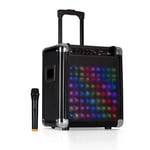 Portable PA System 8"  Loud Speakers Bluetooth DJ Woofer Mic USB SD AUX LED 100W