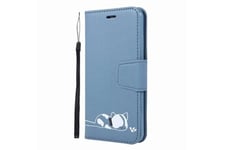 Hsmy Coque et étui téléphone mobile Etui cuir motif chat pour samsung galaxy a750/ a7 2018 - bleu