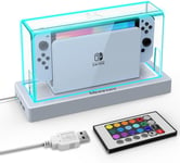 Anti Poussière Housse Dock Coque Étui De Protection Pour Accessoire Nintendo Switch/Switch Oled Avec 16 Couleurs Led Lumière,Résistant Poussière Ave Rayures