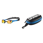 arena Cobra Ultra Swipe Mr Lunettes De Plongée Homme, Yellow Copper-Blue, Taille Unique & Swim Goggle Case, Étui pour Lunettes de Natation, Étui Rigide, Couleur Noire