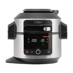 Ninja Foodi Multicuiseur avec SmartLid, 11 en 1, 6L, Multicuiseur 11 en 1, Cuisson sous pression, Air Fryer, Friteuse à air, Vapeur combinée, Mijoteuse, Griller, Cuire, Acier inoxydable, OL550EU