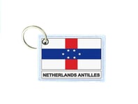 Porte cles cle clefs imprime double face drapeau AN antilles neerlandaises