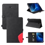 Coque Pour Tablet Samsung Galaxy Tab T580,Etui Pour Tablet Samsung Galaxy Tab A Sm-T580 Pu Cuir Housse Flip Coque Avec Built Stand Et Magnétique Fermeture Bande,Noir