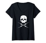 Womens Death Proof Skull Tshirt V-Neck T-Shirt