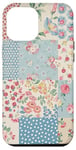 iPhone 12 Pro Max Blue & Pink Aesthetic Vintage Wildflower & Polka Dot Pattern Case