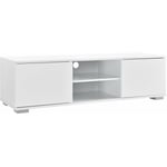 Meuble TV buffets bas téléviseur armoire MDF 120 cm blanc