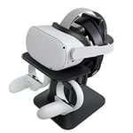 [Version Améliorée] KIWI design VR Support Compatible avec Quest 2/Quest 1/Rift/Rift S/HTC Vive/Vive Pro/Valve Index/PSVR 2/PICO 4 Casque et Manettes Contrôleur VR Stand (Noir)