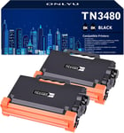 TN 3480 Remplacement pour Brother TN-3480 Brother TN3480 Brother TN3430 Compatible pour Brother HL-L5100DN HL-L5200DW MFC-L5750DW HL-L5000D DCP-L5500DN HL-L6300DW HL-L5100DNT (2 Noir)