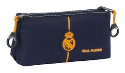 Real Madrid 2e équipe 24/25 - Trousse scolaire pour enfant, avec fermeture éclair simple, idéale pour les enfants de différents âges, confortable et polyvalente, qualité et résistance, 22 x 8 x 10 cm,