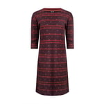 Weird Fish Womens/Ladies Amria Striped Organic Cotton Square Neck Dress (Mulled Wine) material_Synthetic - Size 8 UK