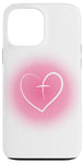 iPhone 13 Pro Max Heart Christian Faith Cross Pink Aura Case