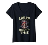 Womens Pirate Pun - Arrrr Booty Time Pirate Treasure Seeker V-Neck T-Shirt