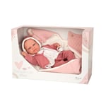 ARIAS Poupée Elegance Cris de 40 cm Rose, bébé réaliste avec nacelle et mécanisme de Pleurs, Poids d'un Vrai bébé, Jouet pour garçons et Filles de Plus de 3 Ans (ARI60722)