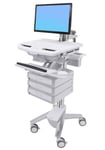 Ergotron StyleView Cart with LCD Arm  3 Drawers vogn - åpen arkitektur - for LCD-skjerm / tastatur / mus / CPU / bærbar / skanner