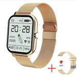 Montre Connectée Avec Écran Tactile Complet Pour Hommes Et Femmes,Tracker D'activité,Appel Bluetooth,Horloge Intelligente Pour Dames,2024 "",Document,1.69 - Type Mesh Belt Gold #A