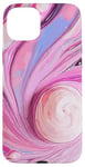 iPhone 15 Plus Swirl Pink Color Illustration Pattern Abstract Art Case