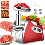 BenRich® Electric Meat Mincer Grinder and Sausage Maker 2800 Watt Stainless Steel Mincing Machine - Red