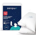 ZenPur Lot de 2 Protège Oreillers 50x70 Imperméables - Protection Anti-Acariens et Anti-Allergies - Housse avec Fermeture Éclair, Certifié Oeko-TEX