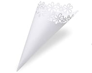 Club Green Confetti Cône Laser Fleur, Blanc, 190 mm, Lot de 10