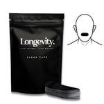 Longevity Sleep Tape (Black) - Mouth Tape for Sleeping, Snoring Aid, Improved Nasal Breathing, Strong But Gentle Adhesion (30 Strips)